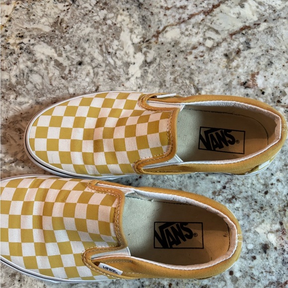 Vans Kids Yellow and White Checkerboard Slip-Ons - Picture 5 of 7